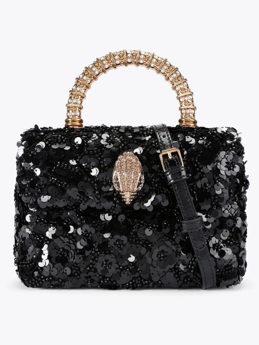 Kurt Geiger London Mini Kensington Handle Bag in Black/Gold